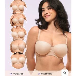 NWT Versatile Convertible Underwire Beige Bra with Clear straps
